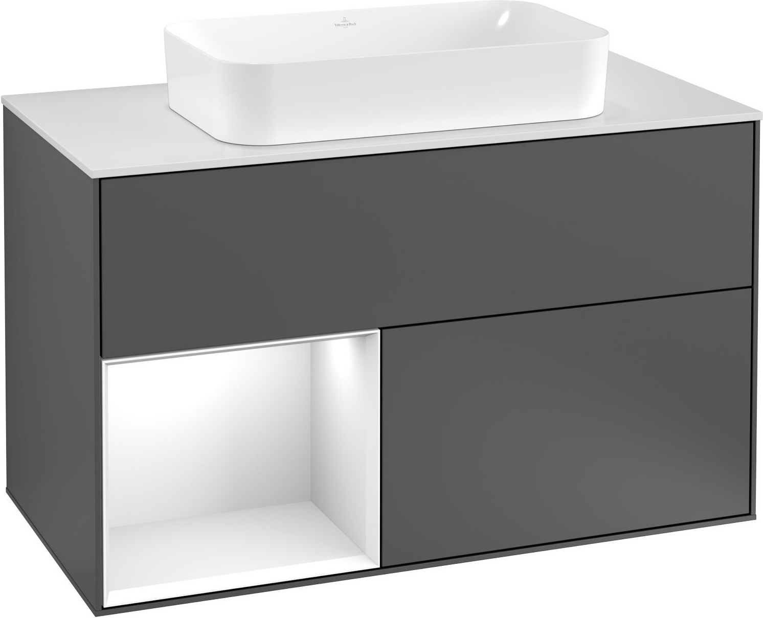 Villeroy & Boch V&B Waschtischunterschrank FINION 1000x603x501 Abdpl wh Reg Peony/gls wh