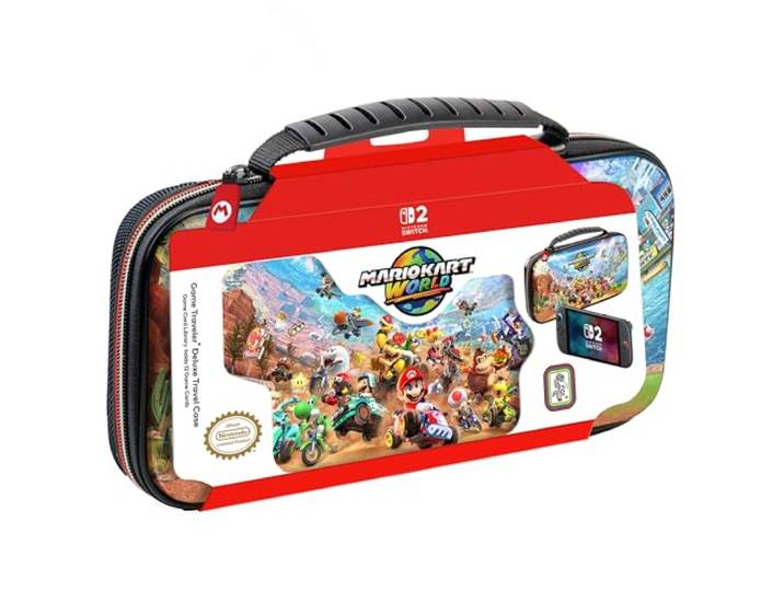 RDS - Gelicentieerde Nintendo Switch 2, Nintendo Switch OLED & Nintendo Switch Systems Mario Kart Game Traveler Deluxe Travel Case - Geschikt voor systeem, Kaarthoezen & Game Cards