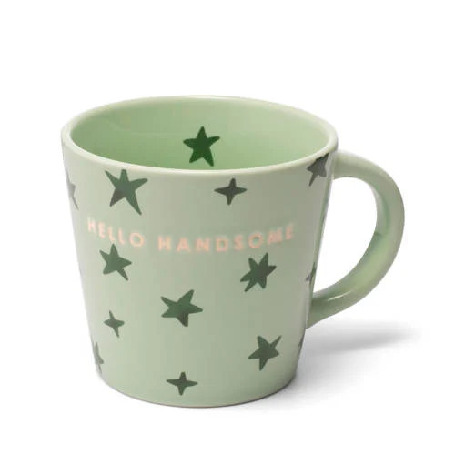 Vondels cappuccino mok HELLO HANDSOME green 250 ml