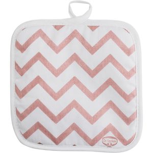 Dr.Oetker-Küchenhelfer Topflappen Retro Design, 4634, grau, rosa, 20 x 20 cm, waschbar, aus Baumwolle