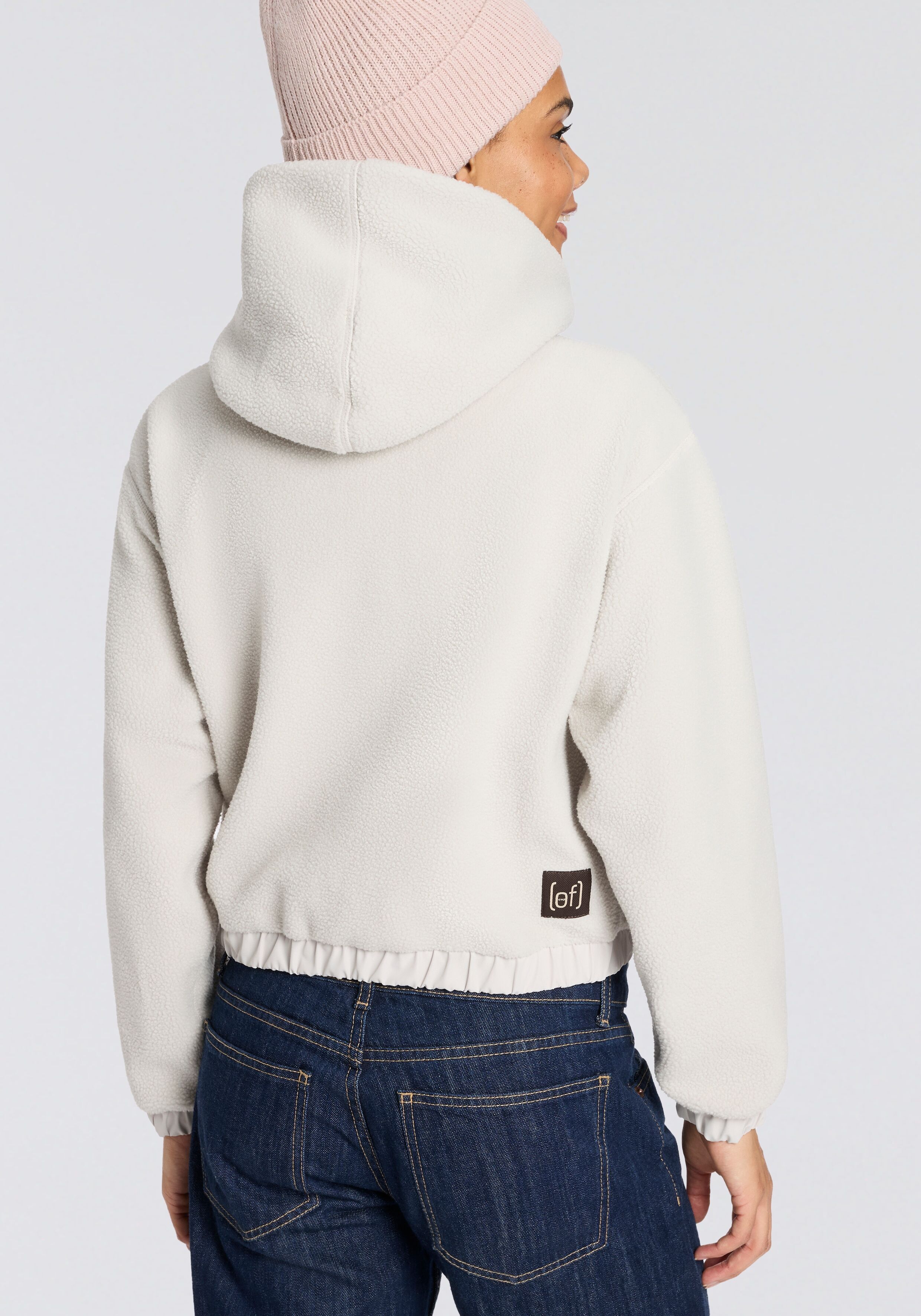 Kapuzenpullover CMP, Damen, Gr. L, weiss (bone), Obermaterial: 100% Polyester, Pullover Kapuzenpullover, Oversize-Schnitt, mit verstellbarer Kapuze, aus Polyester bone L
