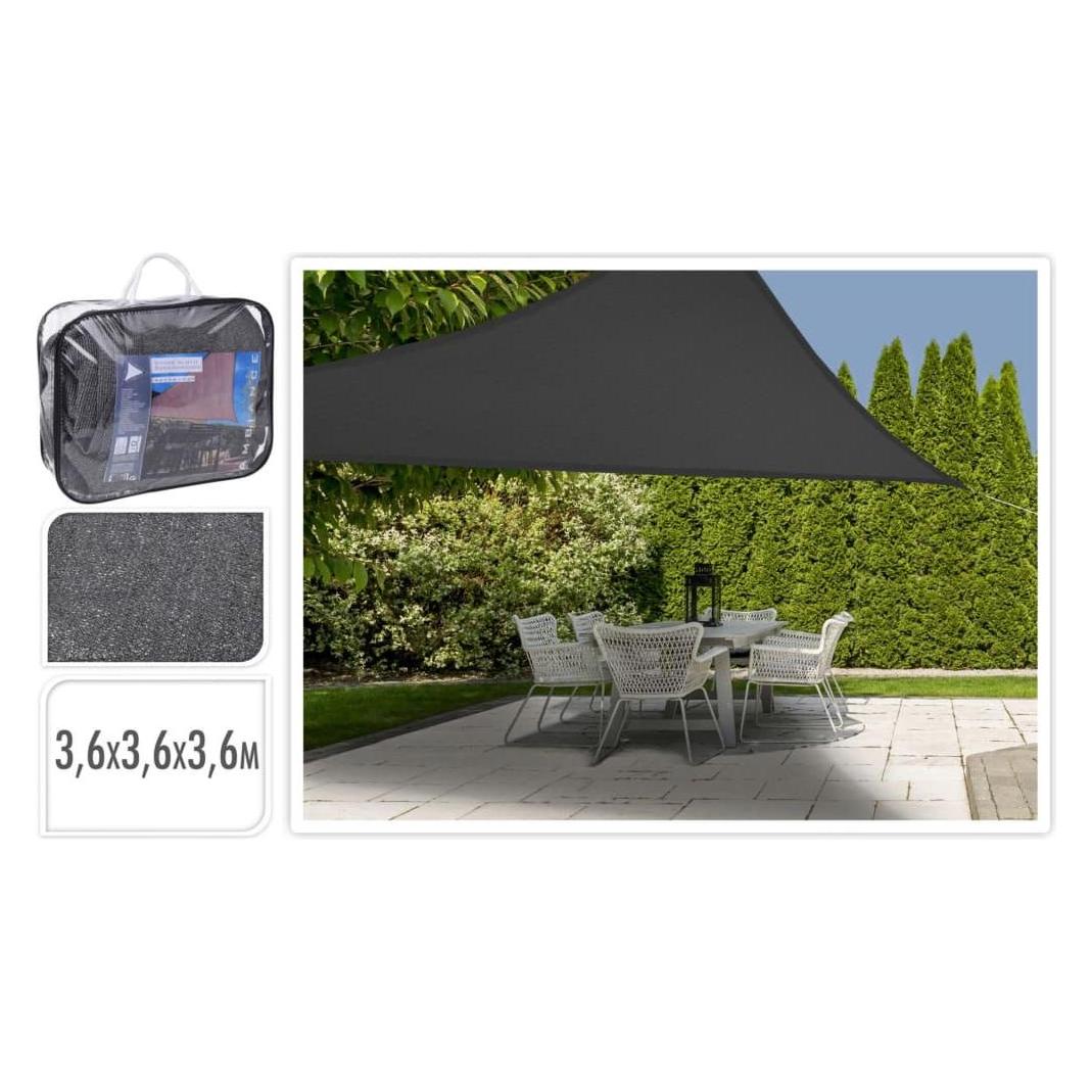 Ambiance Technology Sonnensegel 3,6 x 3,6m dreieckig (360 x 360 cm) (B085QN3274)