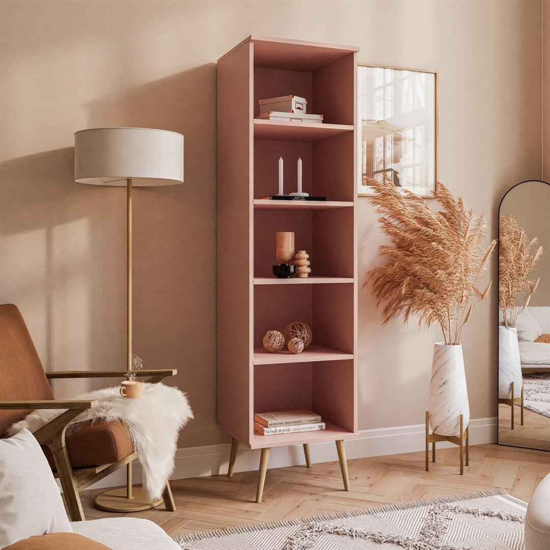 George Oliver Yadira 180 cm H x 46 cm W Standard Bookcase Pink