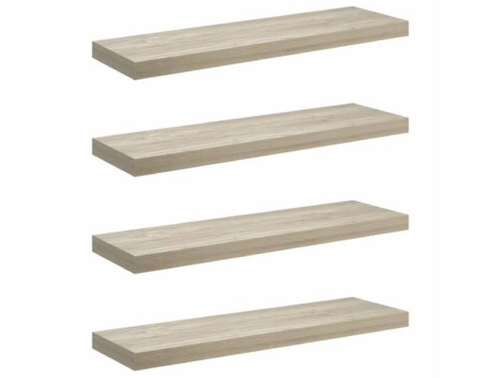 HAQWRDQSG Schweberegal 4er Set Eiche-Optik 80x23,5 cm Wandboard MDF Vierteiliges Wandboard Set in Eiche-Optik fuer Schlafzimmer und Wohnzimmer, unsichtbare Halterung, belastbar bis 10 kg.