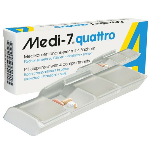 Medi 7 quattro Medikamentendosierer 4-Fächer weiß 1 St Dose