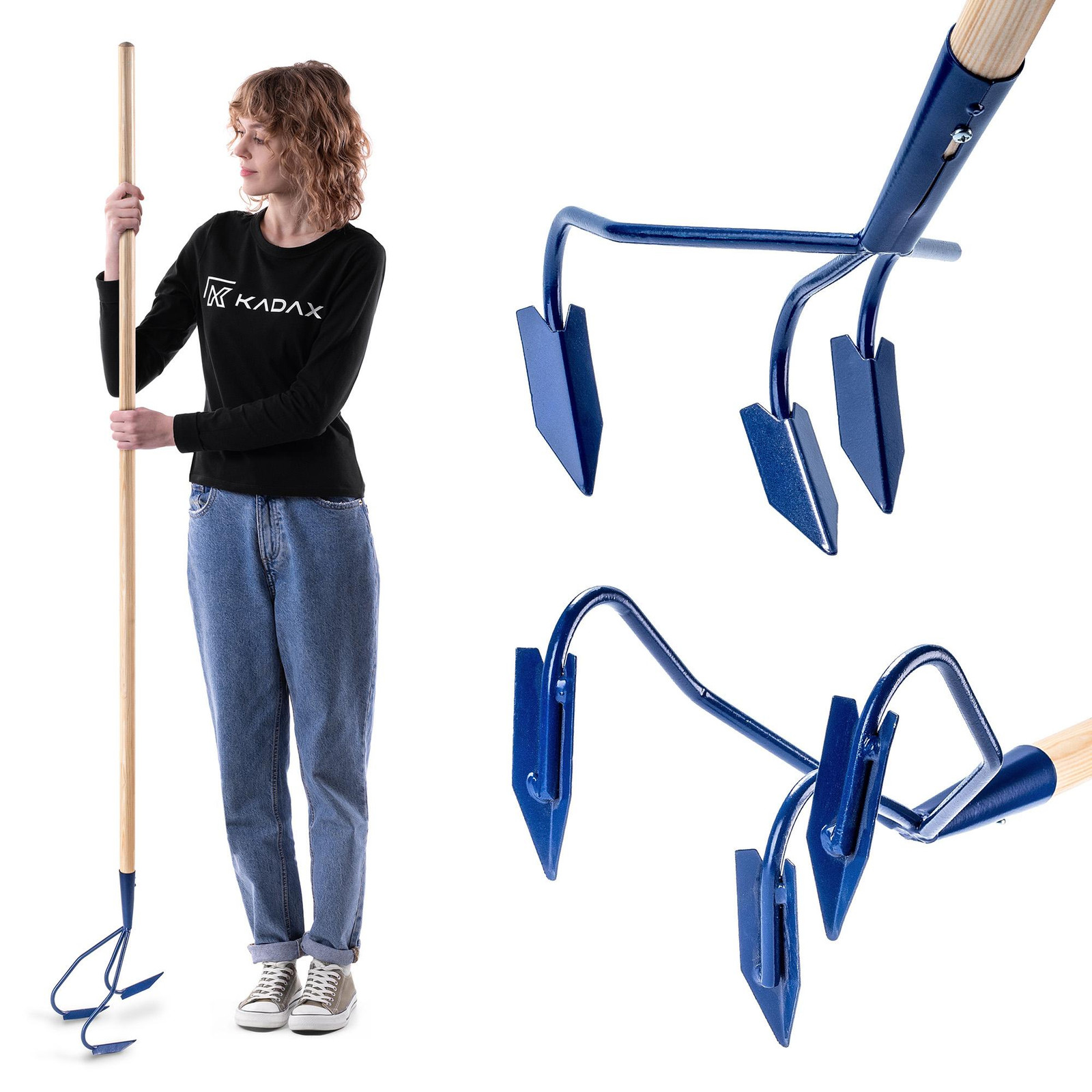 KADAX Cogne verticuteermachine met 3 schaarbladen, handcultivator, 170 cm