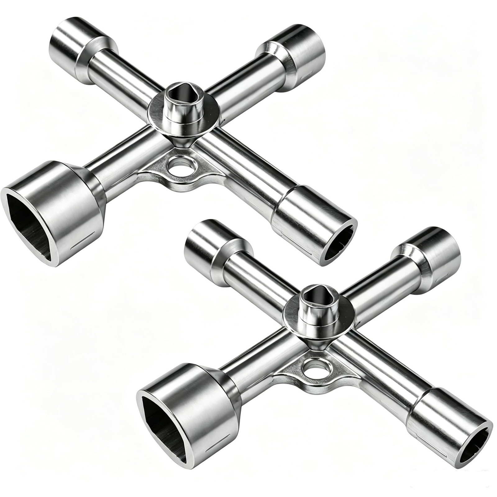 Set van 2 multifunctionele 4-zijdige distributiesleutels