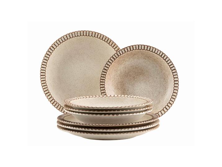 Mäser Tellerset Ida, Beige, Keramik, 8-teilig, rund, Made in Europe, Essen & Trinken, Geschirr, Geschirr-Sets, Teller-Sets