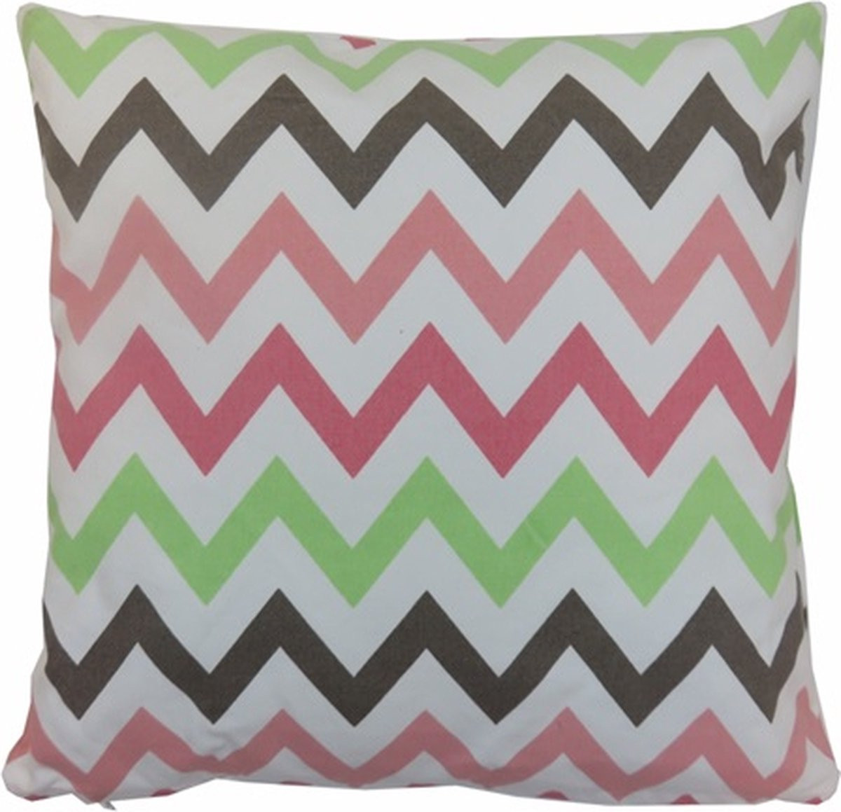 Sierkussen Multi Zigzag Strawber voor woonkamer of slaapkamer, 45 x 45 cm