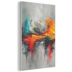 AKUSTIKBILD Moderne Kunst - Orange - Grau - Abstrakt Wanddeko 60x90 cm