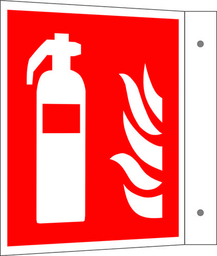 Brandschutzschild Feuerlöscher Aluminium (B x H) 300mm x 300mm ISO 7010 1St.