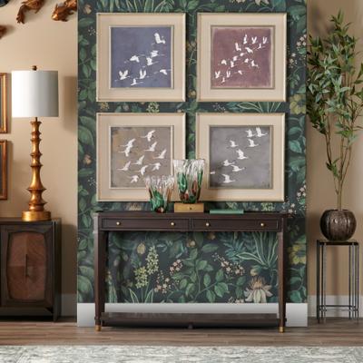 Crestview "60"" 2-Drawer Rich Brown Hardwood Console_Sofa Table"