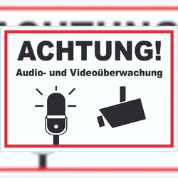 HB-Druck Achtung Audio- und Videoüberwachung Aufkleber A1 (594x841mm)