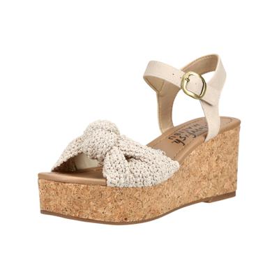 Keilsandalette BLOWFISH "Blowfish Sandalen Lederimitat/Textil", Damen, Gr. 38, Lederimitat, beige, Lederimitat, Textil, Schuhe
