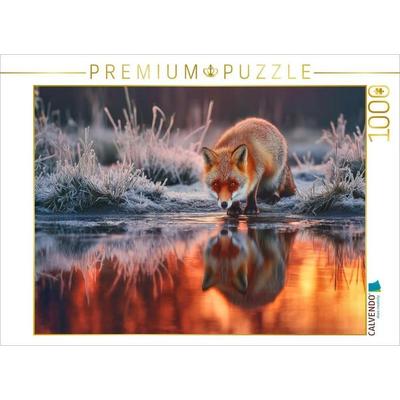 CALVENDO Puzzle Sanft atmet der Fuchs den Wintermorgen ein | 1000 Teile Lege-Größe 64x48cm Foto-Puzzle für glückliche Stunden, Sonstige von , Calvendo