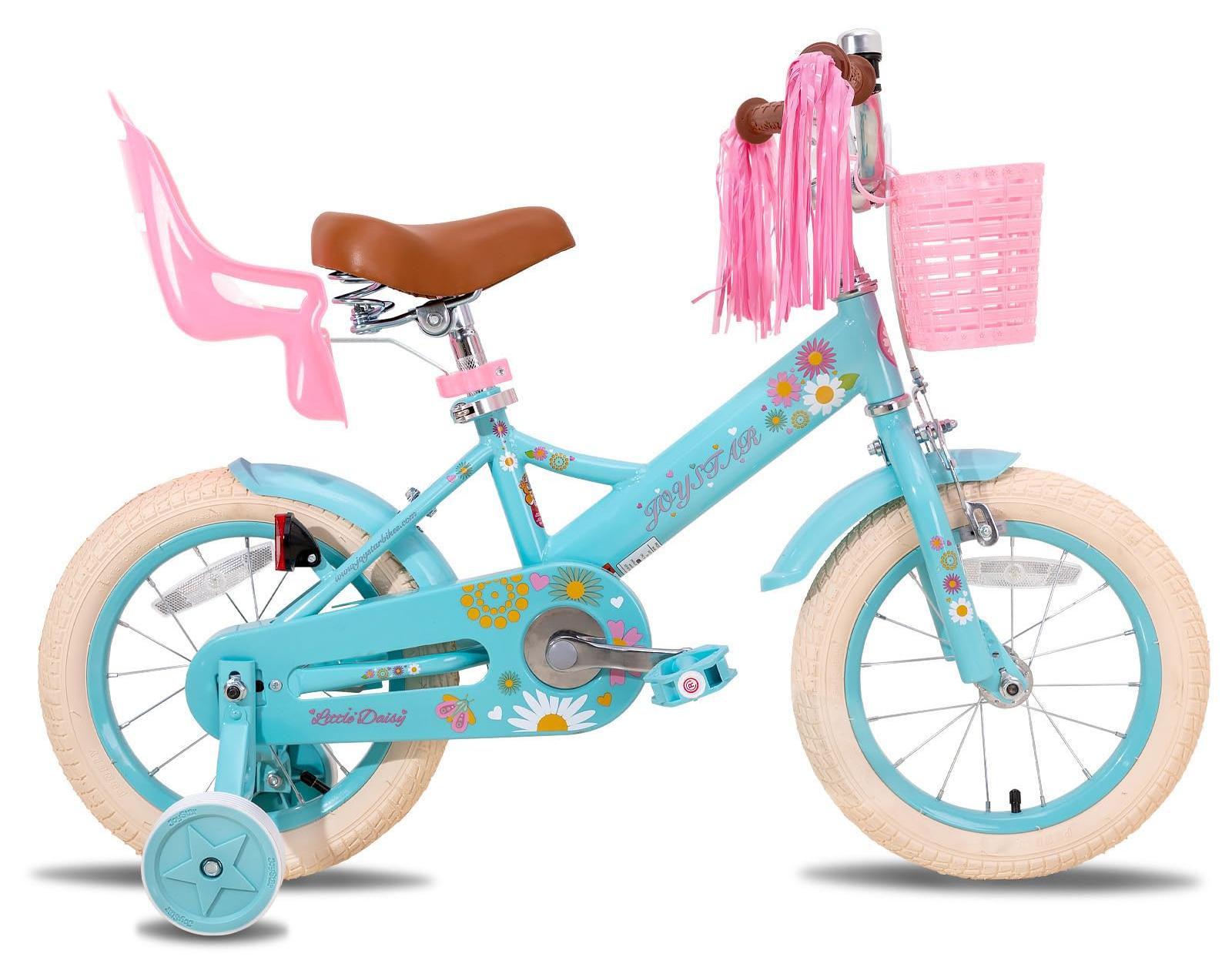 Kinderfahrrad 14 Zoll, Prinzessin, Stützräder, Korb, blau