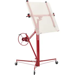 VEVOR Plattenheber bis max. 68 kg, 3353 mm Höhe, Gipskartonheber mit verstellbarem Teleskoparm, Rigipsplatten, Trockenbau-Heber, Panelheber, Hebezeug, Werkzeuge, für Decken- & Wandmontage (Rot)