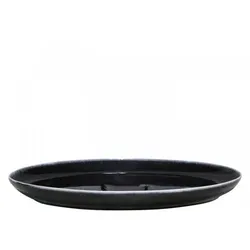 Chic Antique Calais Tablett oval, H3,5/L36/B27 cm, schwarz
