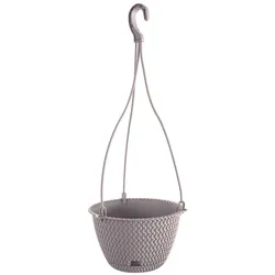 POWERTEC GARDEN Strickoptik-Hängetopf, ca. 4,8 Liter - Mocca