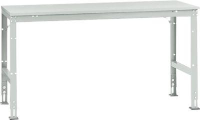 Manuflex Grundtisch UNIVERSAL Standard, Tischplatte Melamin, 1750x800, lichtgrau