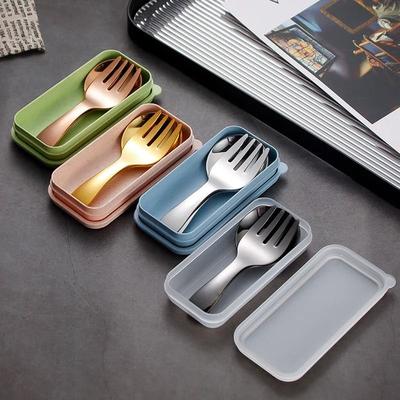 Uplift Picks Portable Stainless Steel Tableware Camping Spoon And Fork Travel Set gold