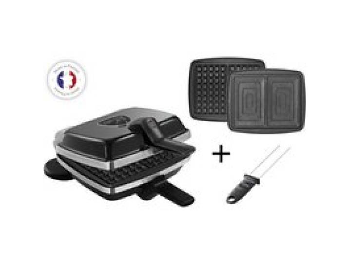 Gaufrier réversible - LAGRANGE - 39426 - 2 gaufres - 2 croque-monsieur - Antiadhésif double couche