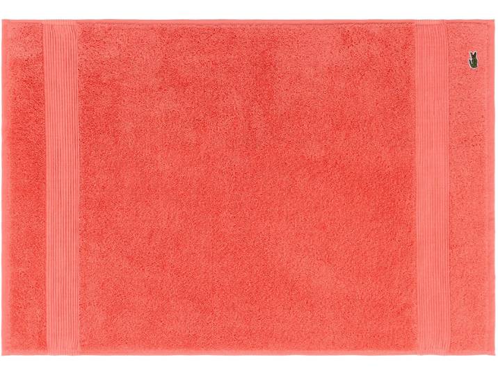 Badematte LACOSTE LLECROCO , rot (papaye), H:3mm, Baumwolle, Badematten, Badematte, mit Label-Applikationen