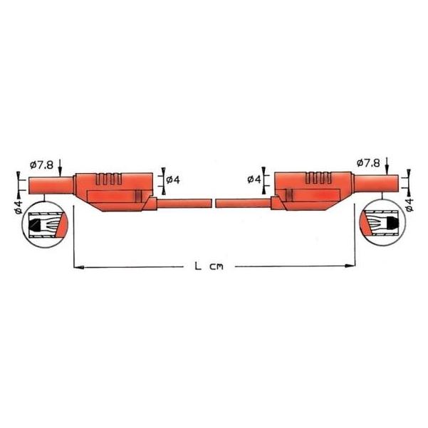 Elma Instruments Standard prøveledning medlige banastik i hver ende. (5703317459923)