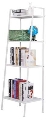 karlinc 4 Tiers Widen Iron Bookshelf Ivory White