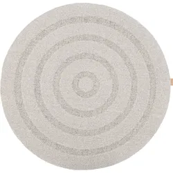 TEPGO Wollteppich Kuppel hellgrau 133x133 cm rund