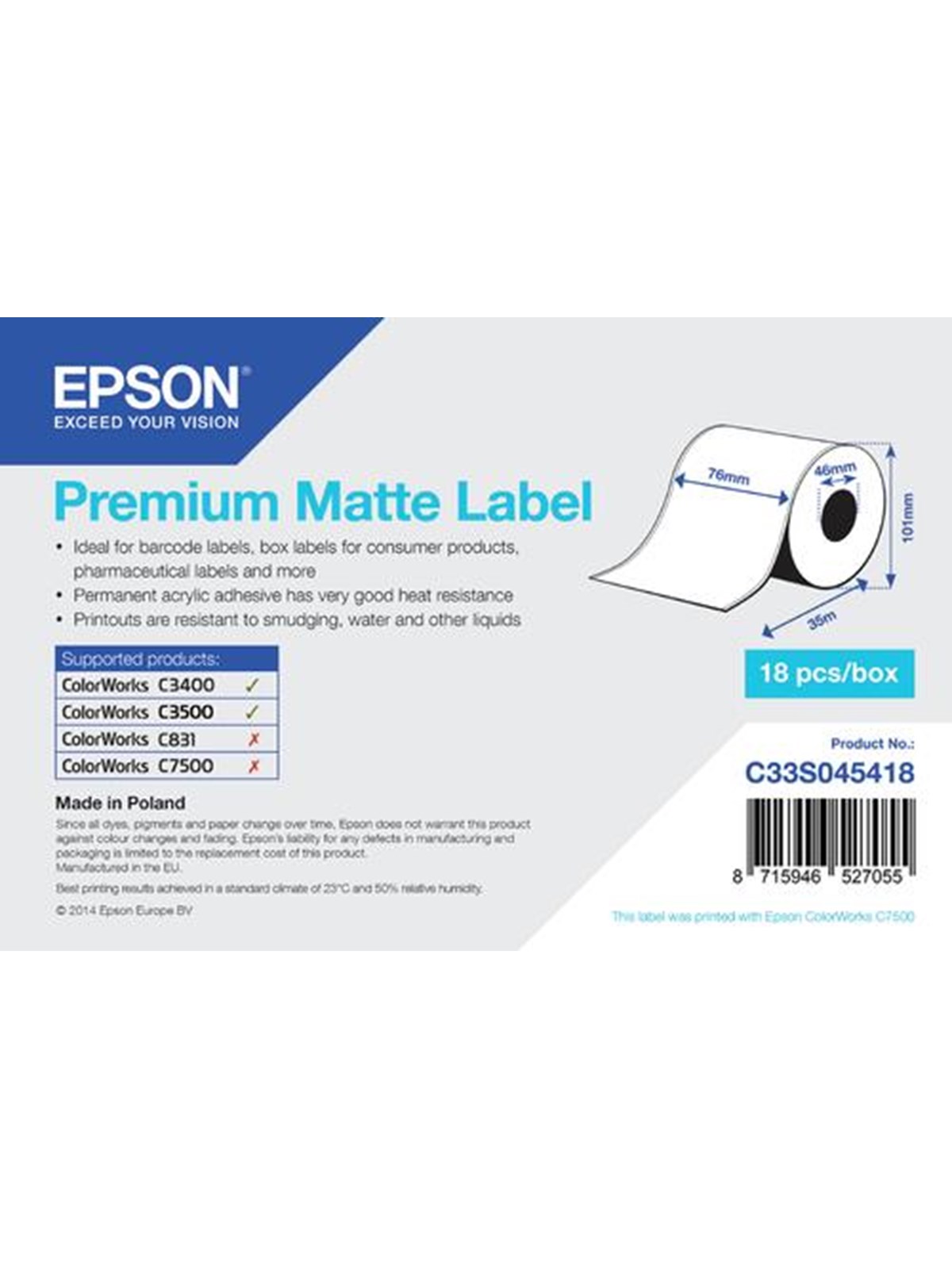 Epson Premium - Roll (7.6 cm x 35 m)