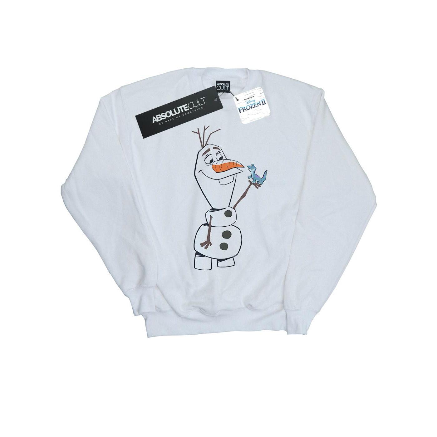 Disney Meisjes Frozen 2 Olaf en Salamander Sweatshirt (Wit)