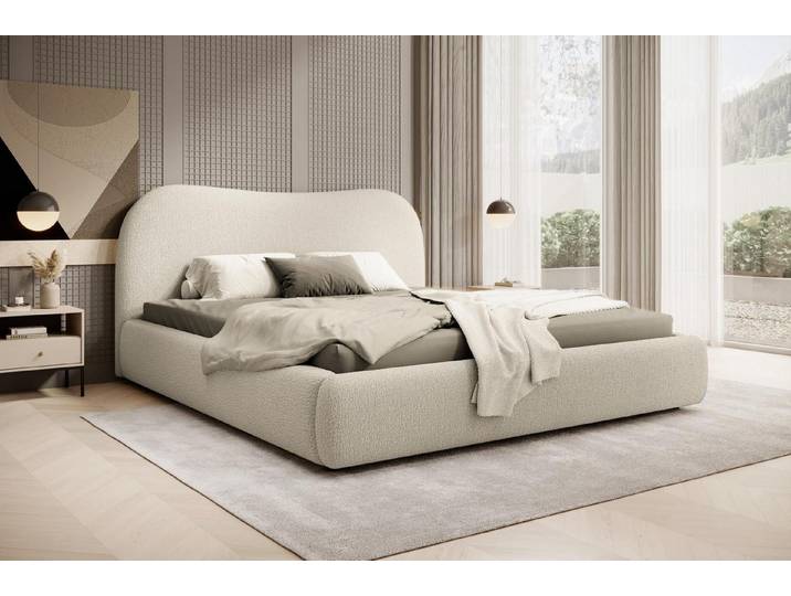 Compleo Polsterbett Boucle ROSI, mit Bettkasten und Lattenrost, Doppelbett