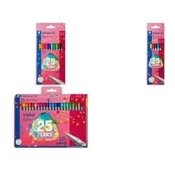 Staedtler, Schreibstifte, Fineliner triplus, 20 + 5 Celebration-Set Strichstärke: 0,3 mm, dreieckig, DRY SAFE, Schaft silber (25x)