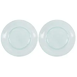 House Doctor Großer Teller aus Glas Rain 2er, ∅ 27 cm, aqua