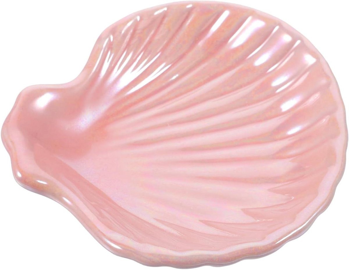 Keramische Sieraden Schaal met Schelpontwerp - Roze - 10,5 x 10 cm