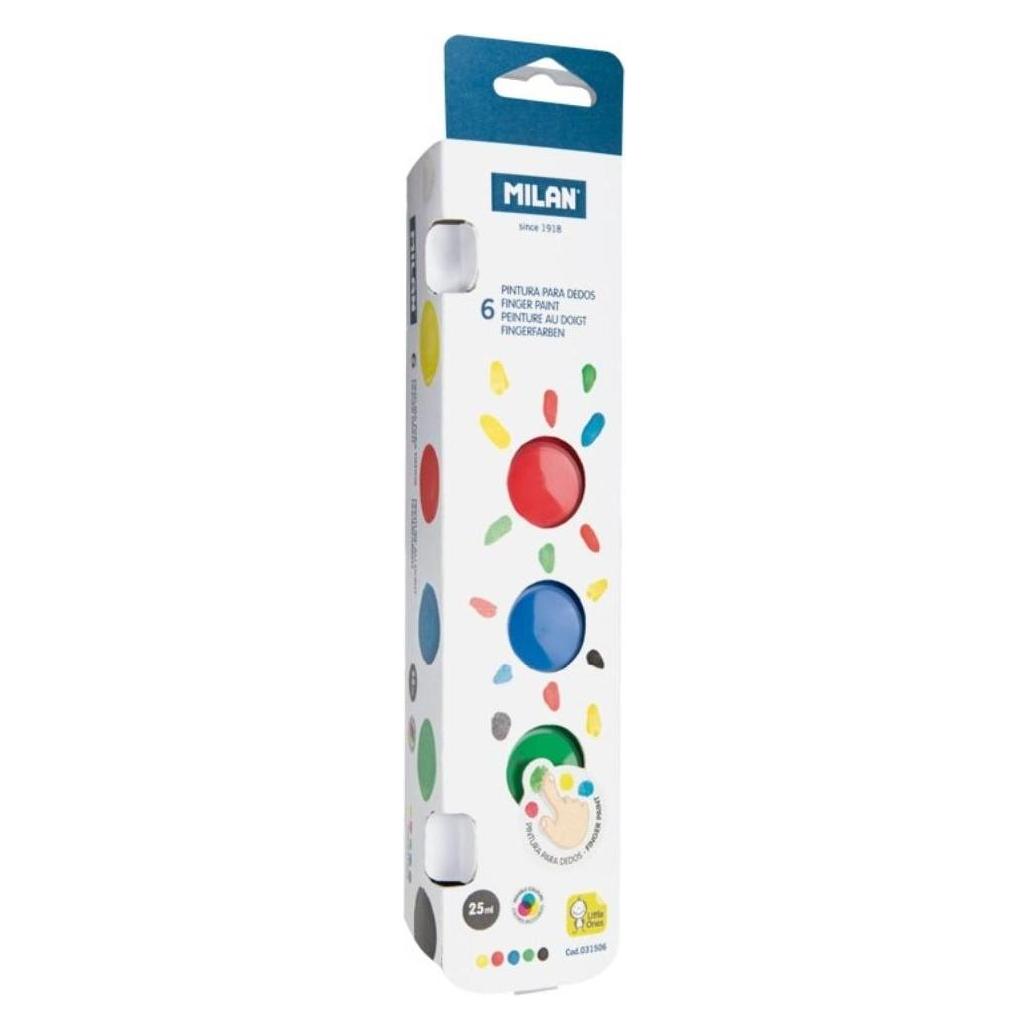 Milan Fingerfarben 6 Farben x 25 ml (25 ml) (381811)