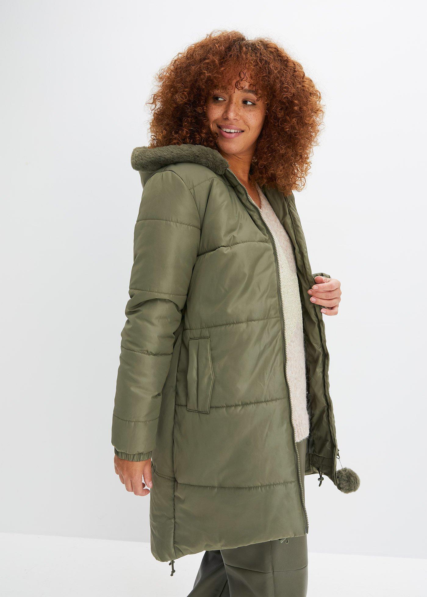 bonprix Parka, grün, Gr.42, attraktiver Parka mit Applikation