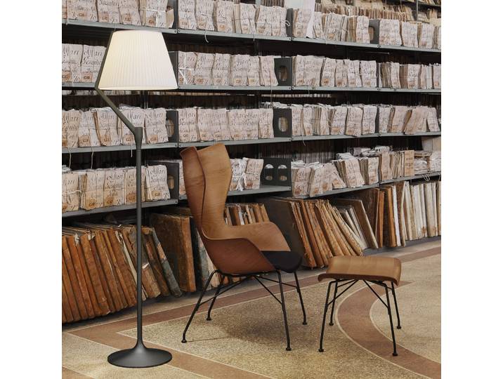 Lampe sur pied Angelo Stone Titanium - Kartell - Salon / séjour - Design - Aluminium - Avec abat-jour