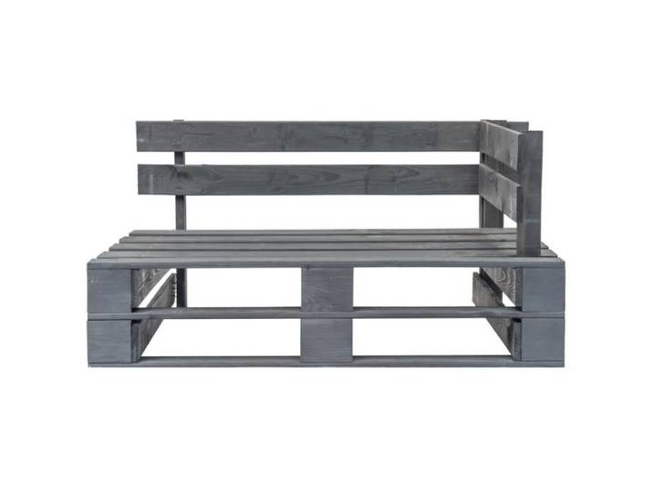 DUOKON - Banc d'angle palette de jardin Bois Gris