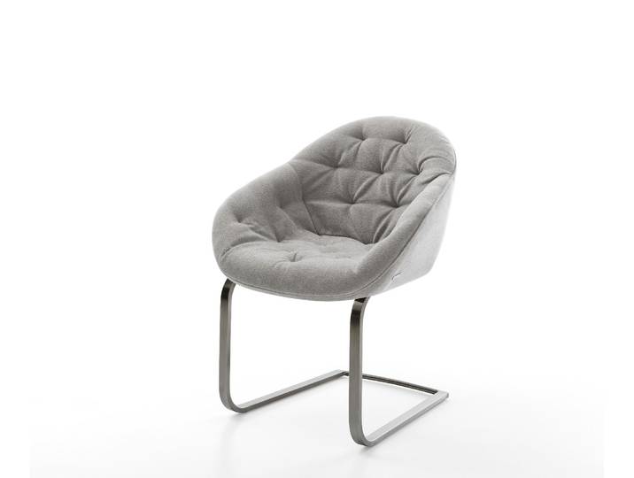 Freischwinger Gaio-Flex Strukturstoff Soft Grau Freischwinger flach Graphit, Esszimmerstühle