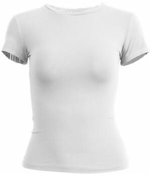 ModernMart Slim Fit Knit Tee For Women Soft O Neck Streetwear Top white l