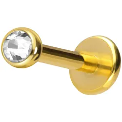 Titan Labret mit Push Fit KRISTALL