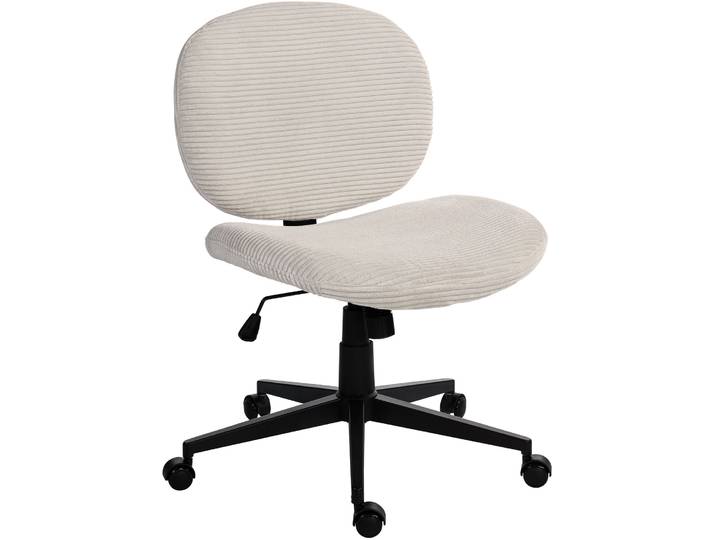 Drehstuhl DUO COLLECTION Tilo , beige (creme, schwarz), B:61cm H:90cm T:68cm, 100% Polyester, Stühle, Drehstuhl, Sitzhöhenverstellung, Wippmechanik, Sicherheitsdoppelrollen