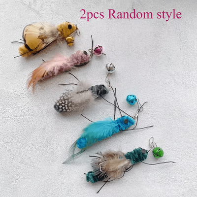 Inspire Curations Plush Insect Replacement Heads For Cat Teaser Wands 2pcs