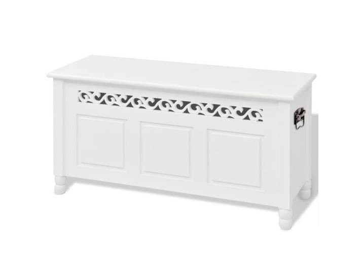 vidaXL Sitzbank Aufbewahrungsbank Barockstil MDF Weiß