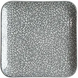 Chic Antique Arés Teller mit Muster, 20 x 20 cm, französisch grau