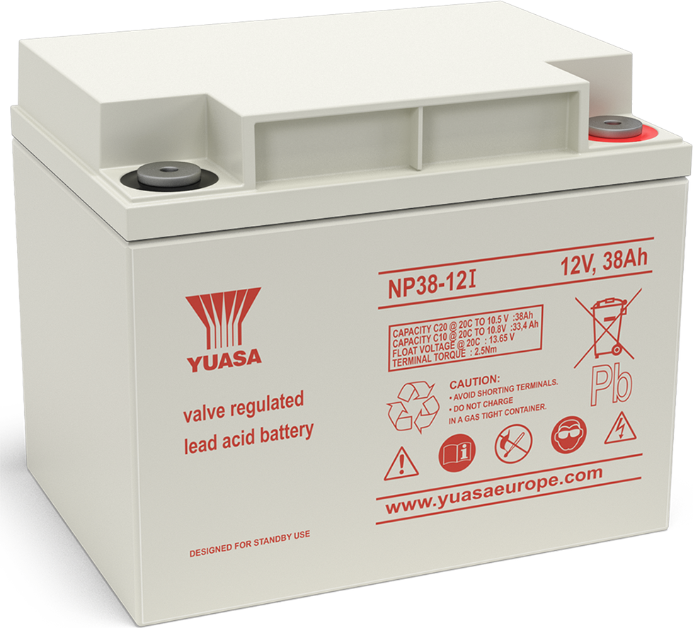 Yuasa NP38-12 VRLA Sealed Lead Acid Battery   1 Pack