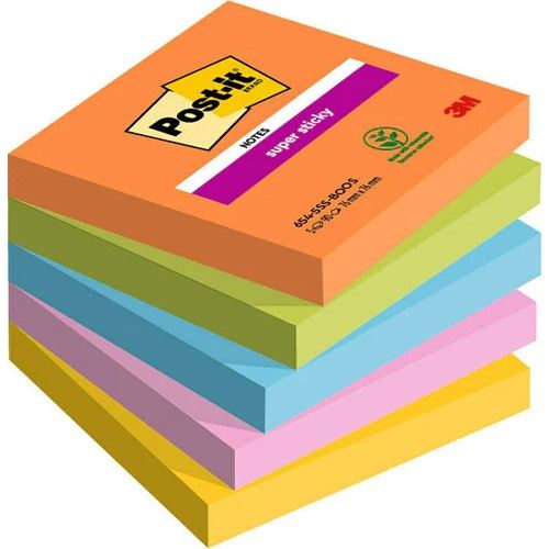 Post-it Boost Haftnotizen extrastark farbsortiert 5 Blöcke