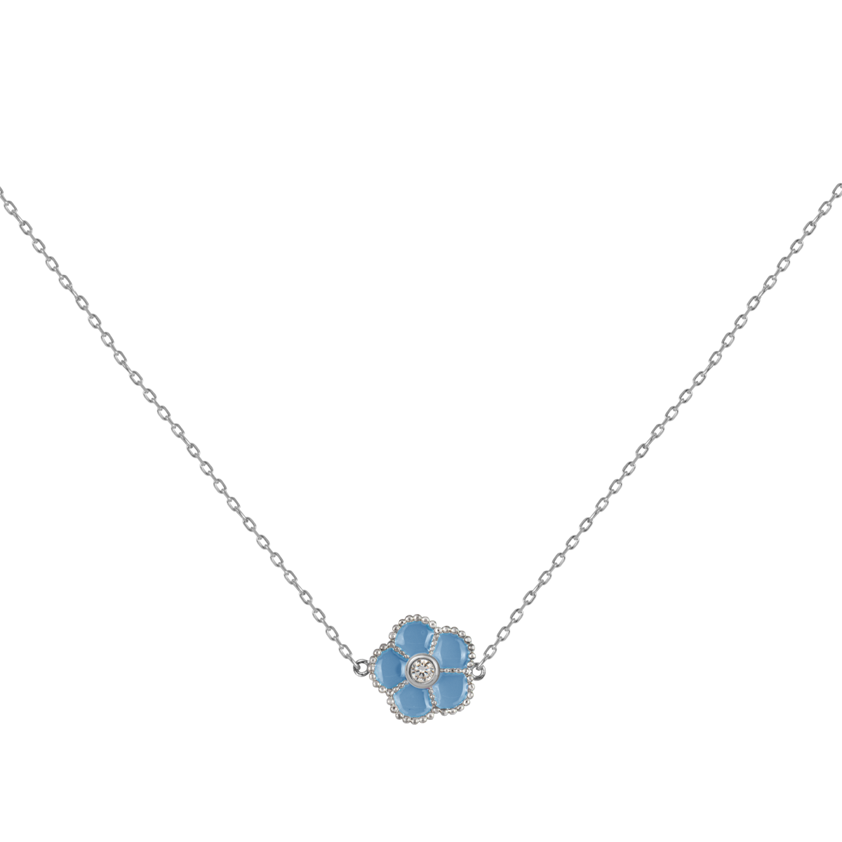 Jacques Lemans Kette Blume Sterlingsilber mit Emaille/Zirkonia